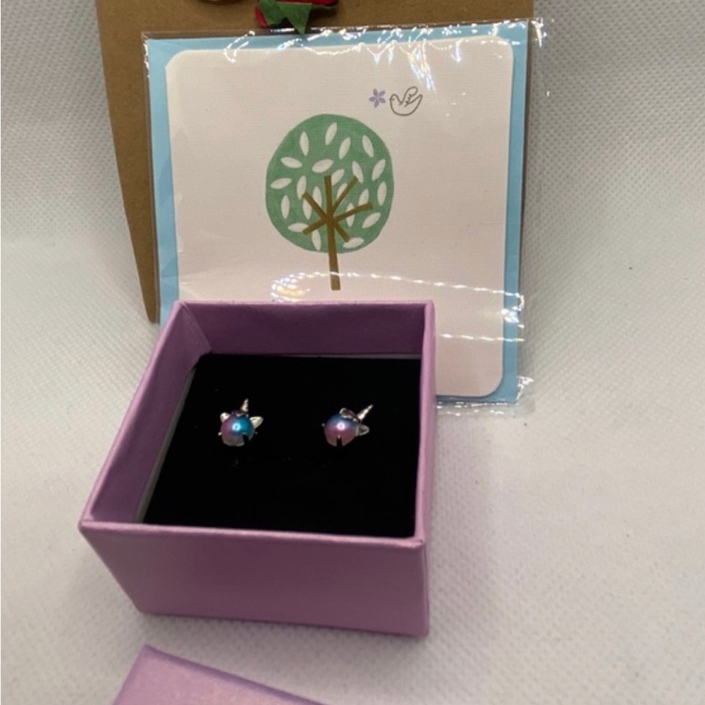 Unicorn Earrings for Girls Hypoallergenic Pearl